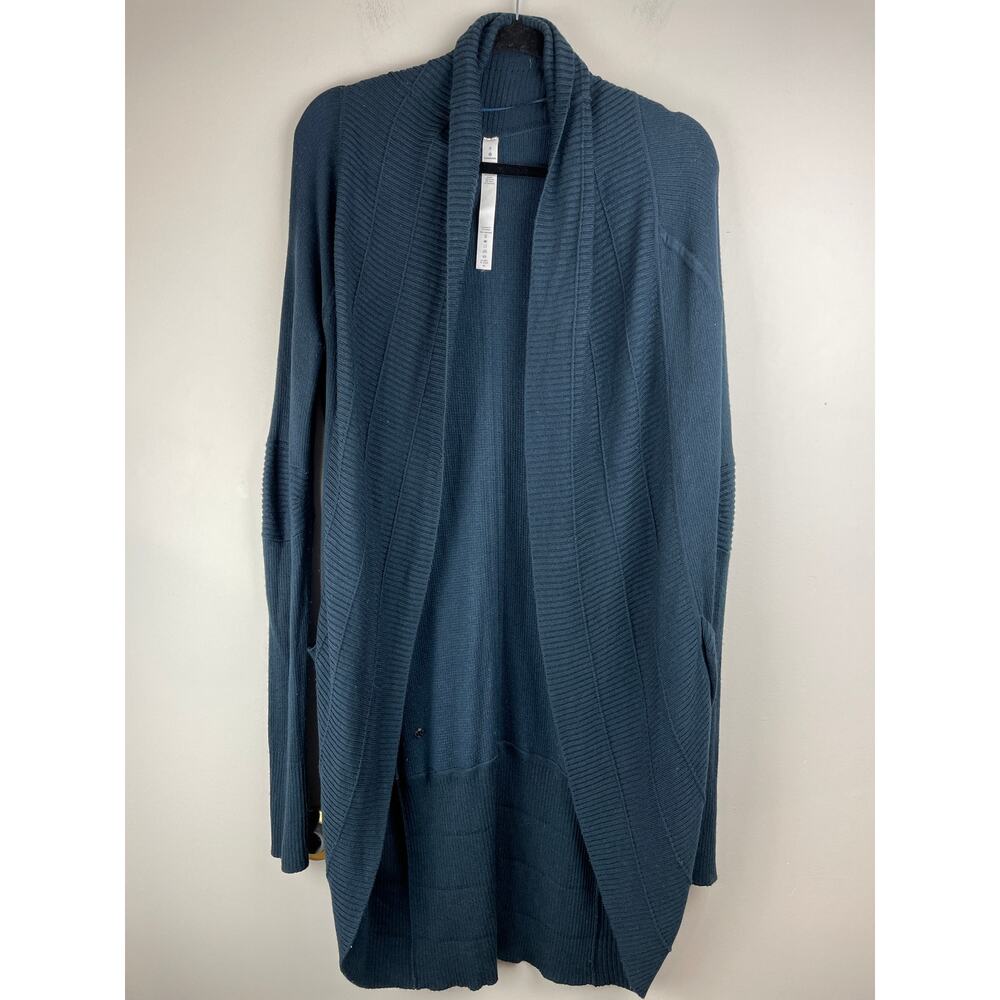 Lululemon Transformation Wrap Cardigan Sweater Size 6 Nocturnal Teal Cashmere